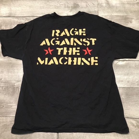 Hanes Heavyweight Rage Against The Machine Band T-Shirt Tee Retro Size Large - Picture 6 of 9